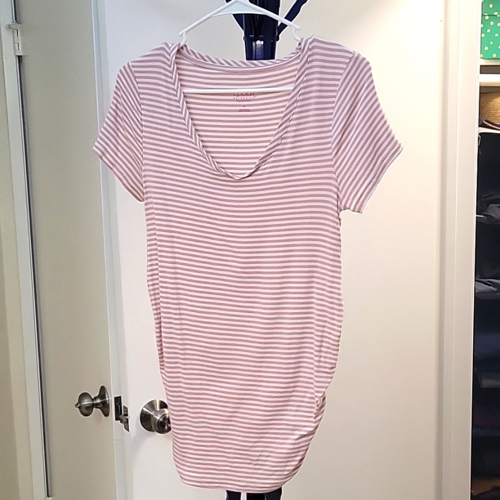 Pink & white size M maternity shirt